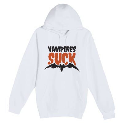 Vampire Suck Halloween Bat Premium Pullover Hoodie