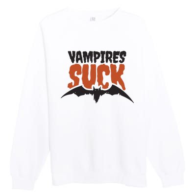 Vampire Suck Halloween Bat Premium Crewneck Sweatshirt