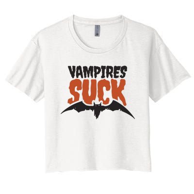 Vampire Suck Halloween Bat Women's Crop Top Tee