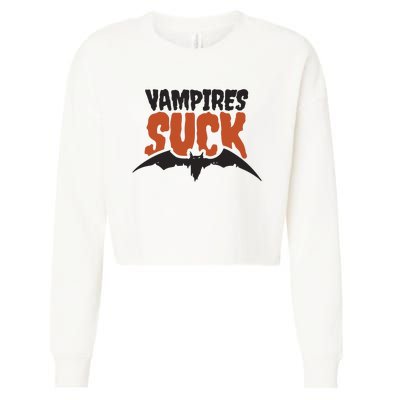 Vampire Suck Halloween Bat Cropped Pullover Crew