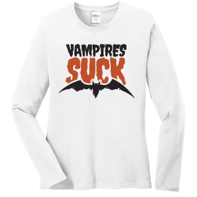 Vampire Suck Halloween Bat Ladies Long Sleeve Shirt