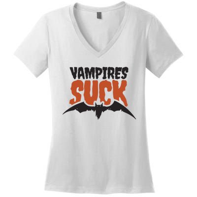 Vampire Suck Halloween Bat Women's V-Neck T-Shirt