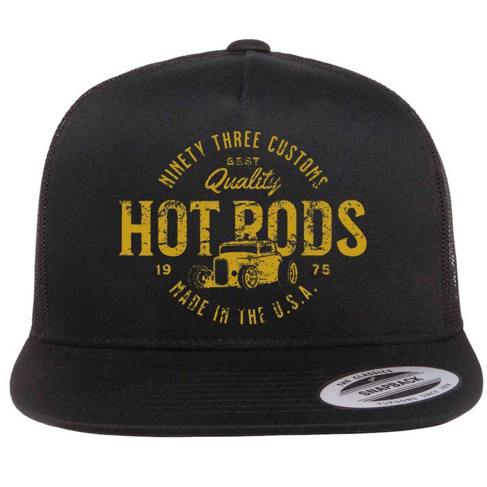 Vintage Style Hot Rod Design For The Automotive Enthusiast Flat Bill Trucker Hat