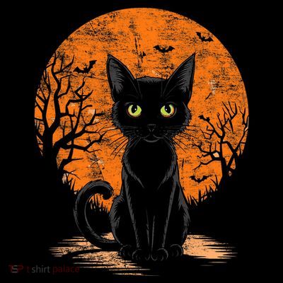 Vintage Scary Halloween Cat Costume Retro Halloween Cat T-Shirt
