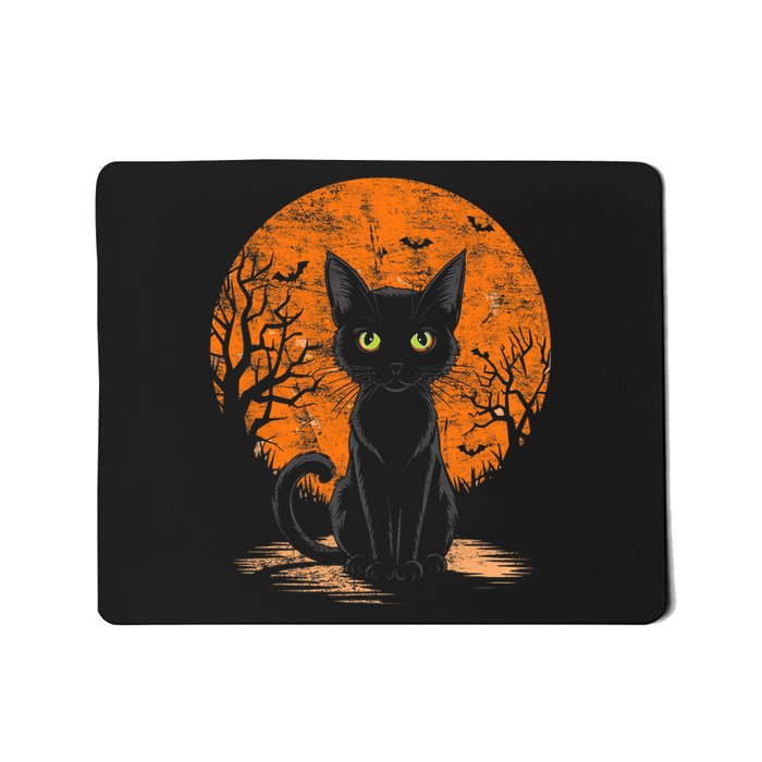 Vintage Scary Halloween Cat Costume Retro Halloween Cat Mousepad