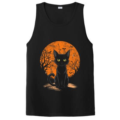Vintage Scary Halloween Cat Costume Retro Halloween Cat PosiCharge Competitor Tank