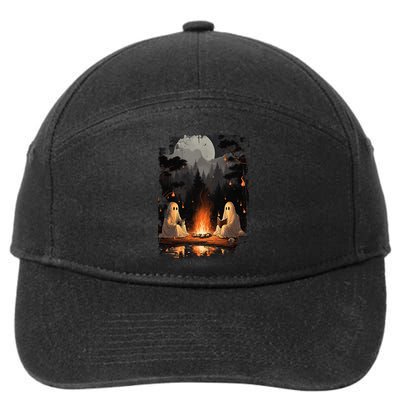 Vintage Spooky Horror Ghost Book 7-Panel Snapback Hat