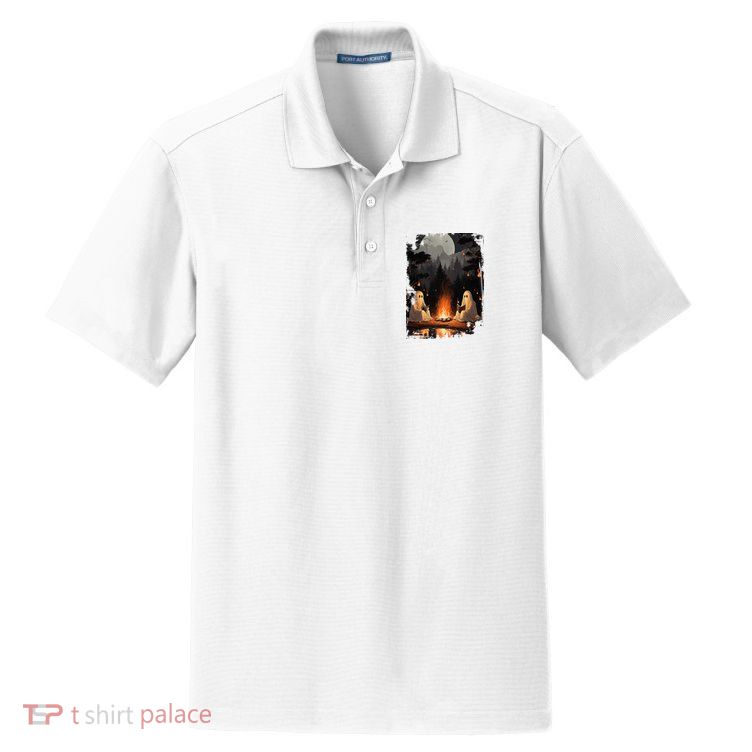 Vintage Spooky Horror Ghost Book Dry Zone Grid Polo