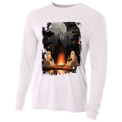 Vintage Spooky Horror Ghost Book Cooling Performance Long Sleeve Crew