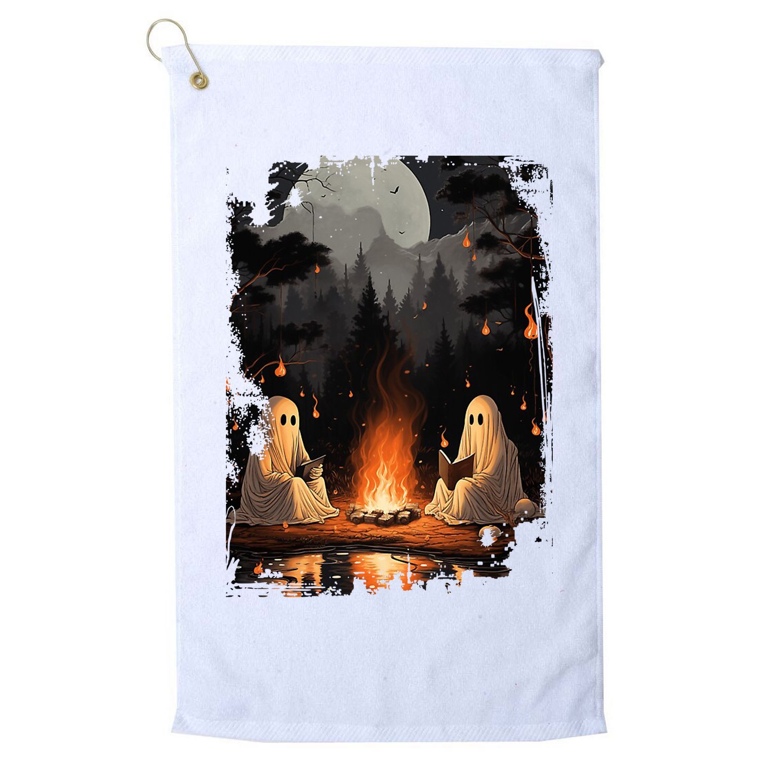 Vintage Spooky Horror Ghost Book Golf Towel