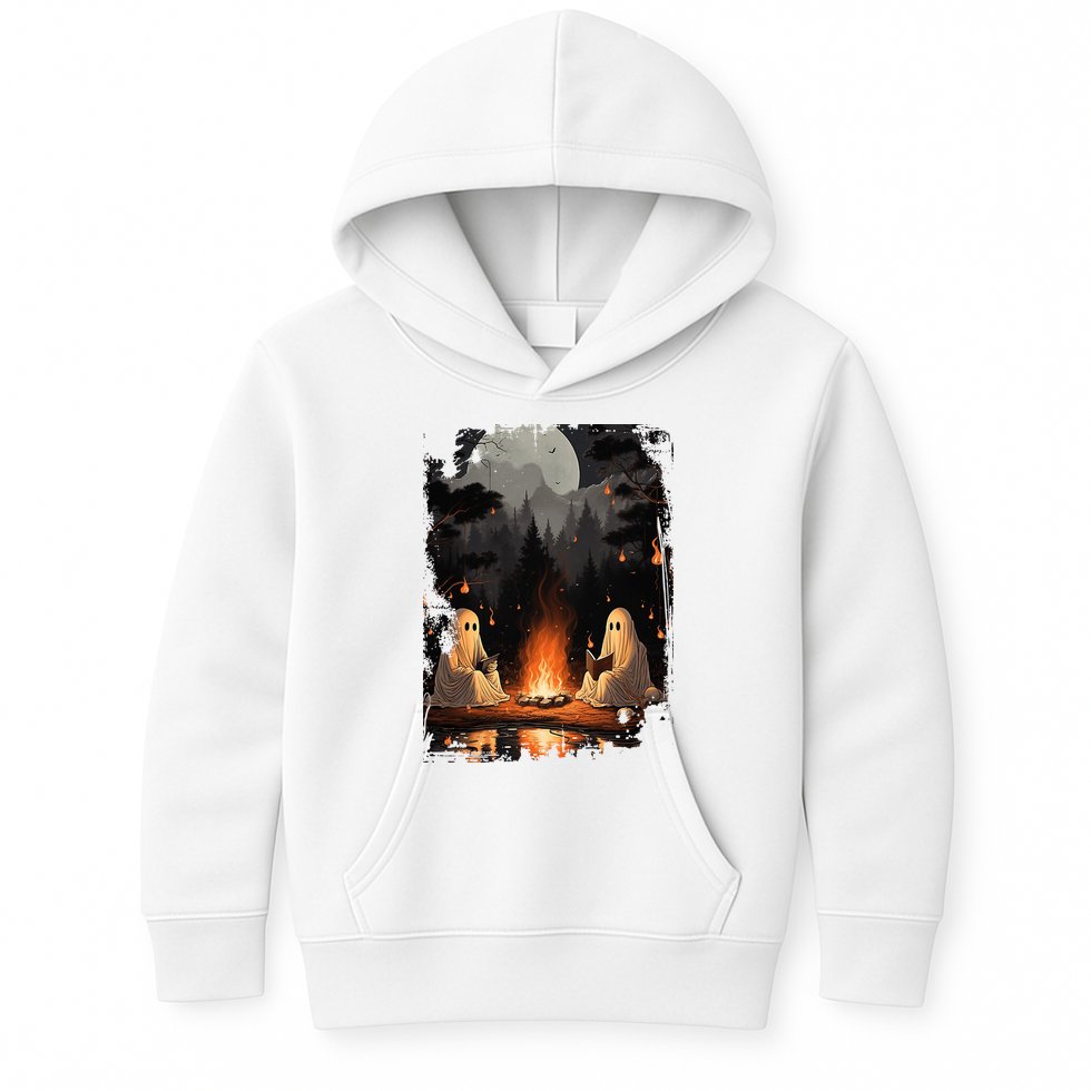Vintage Spooky Horror Ghost Book Kids Hoodie