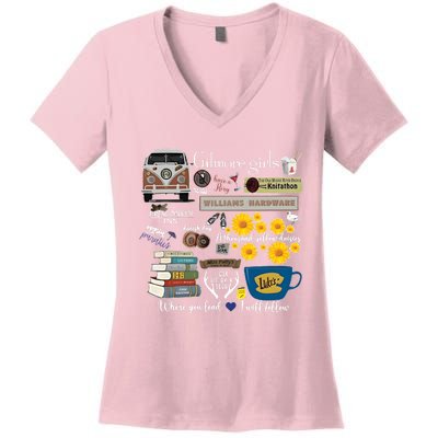 Vintage Stars Hollow Gilmore Coffee Women's V-Neck T-Shirt