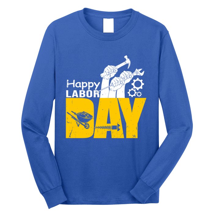 Vintage Style Happy Labor Day Gift Funny Gift Long Sleeve Shirt