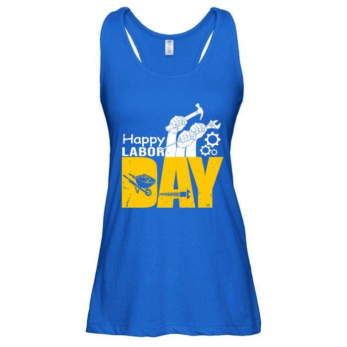 Vintage Style Happy Labor Day Gift Funny Gift Ladies Essential Flowy Tank