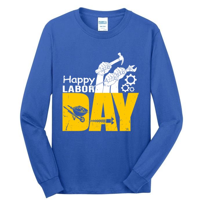 Vintage Style Happy Labor Day Gift Funny Gift Tall Long Sleeve T-Shirt