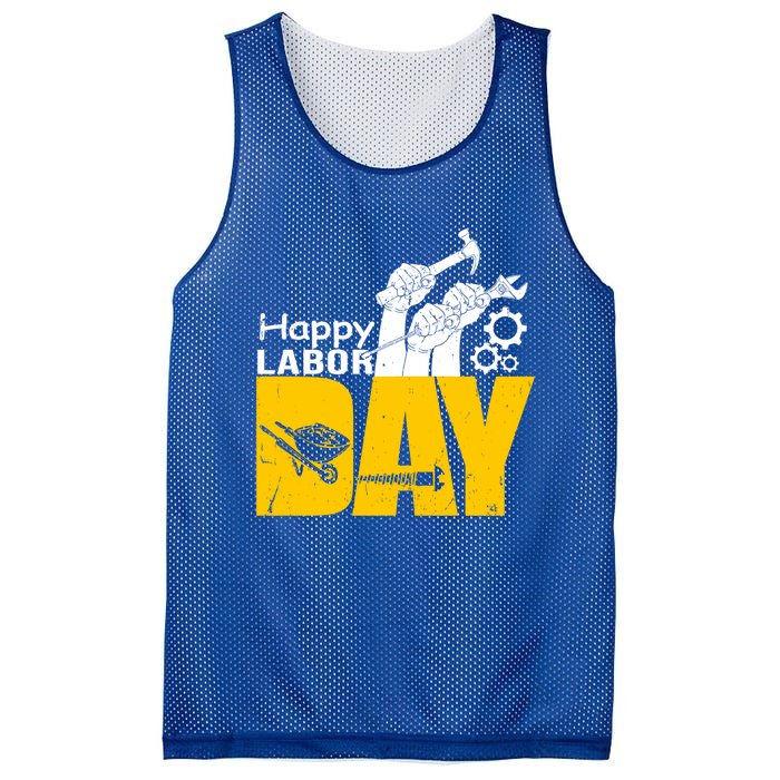 Vintage Style Happy Labor Day Gift Funny Gift Mesh Reversible Basketball Jersey Tank