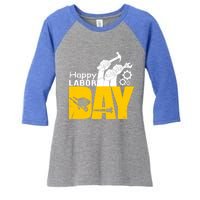 Vintage Style Happy Labor Day Gift Funny Gift Women's Tri-Blend 3/4-Sleeve Raglan Shirt