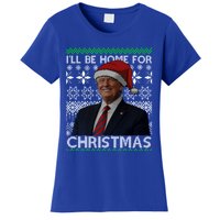 Vintage Santa Hat Trump I’Ll Be Home For Christmas 2024 Gift Women's T-Shirt