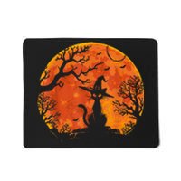 Vintage Scary Halloween Cat Costume Retro Cat Moon Mousepad