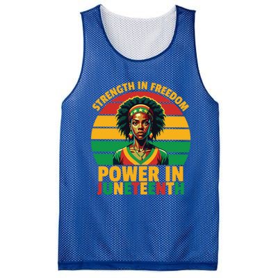 Vintage Strength In Freedom Power In Junenth Cute Gift Mesh Reversible Basketball Jersey Tank