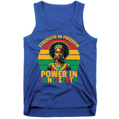 Vintage Strength In Freedom Power In Junenth Cute Gift Tank Top