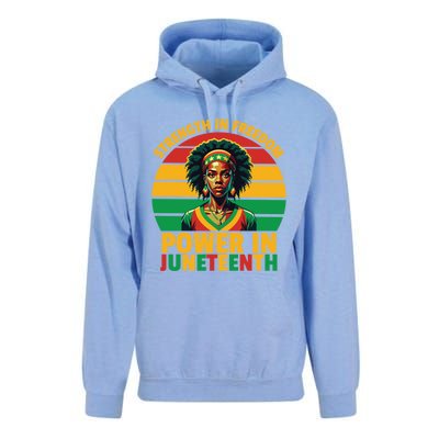 Vintage Strength In Freedom Power In Junenth Cute Gift Unisex Surf Hoodie