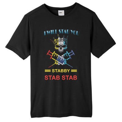 Vintage Skull I Will Stab You Stabby Funny Halloween Funny Gift Cute Gift Tall Fusion ChromaSoft Performance T-Shirt