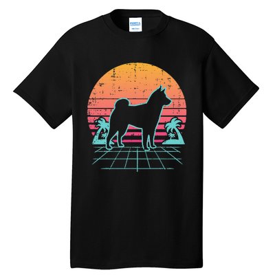 Vapowave Shiba Inu Retro Akita Japanese Dog Gift Tall T-Shirt