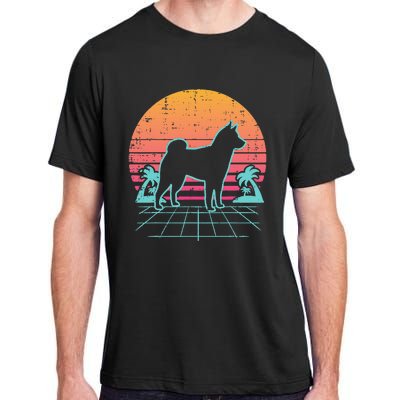 Vapowave Shiba Inu Retro Akita Japanese Dog Gift Adult ChromaSoft Performance T-Shirt