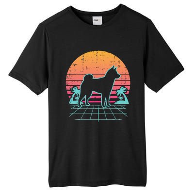 Vapowave Shiba Inu Retro Akita Japanese Dog Gift Tall Fusion ChromaSoft Performance T-Shirt