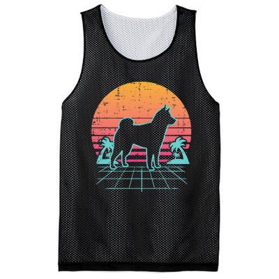 Vapowave Shiba Inu Retro Akita Japanese Dog Gift Mesh Reversible Basketball Jersey Tank