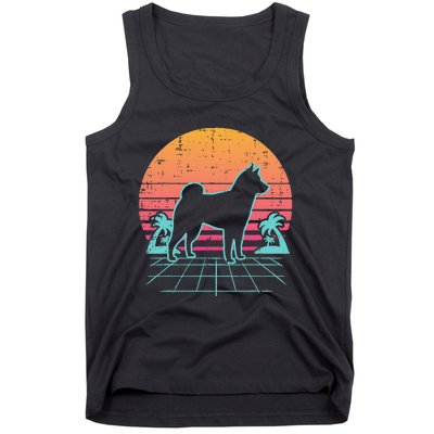 Vapowave Shiba Inu Retro Akita Japanese Dog Gift Tank Top