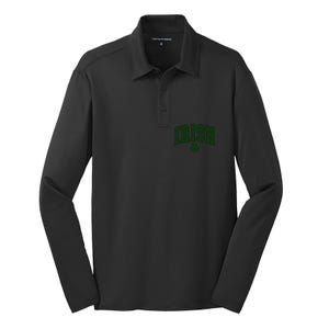 Varsity Style Irish Clover St Patricks Silk Touch Performance Long Sleeve Polo