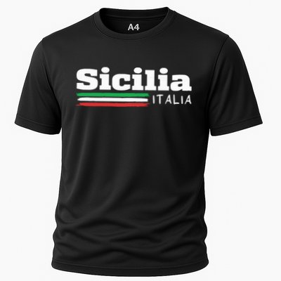 Vintage Sicilia Italia Sicily Italian Flag Italy Souvenir Performance Shirt