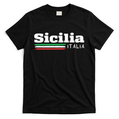 Vintage Sicilia Italia Sicily Italian Flag Italy Souvenir T-Shirt