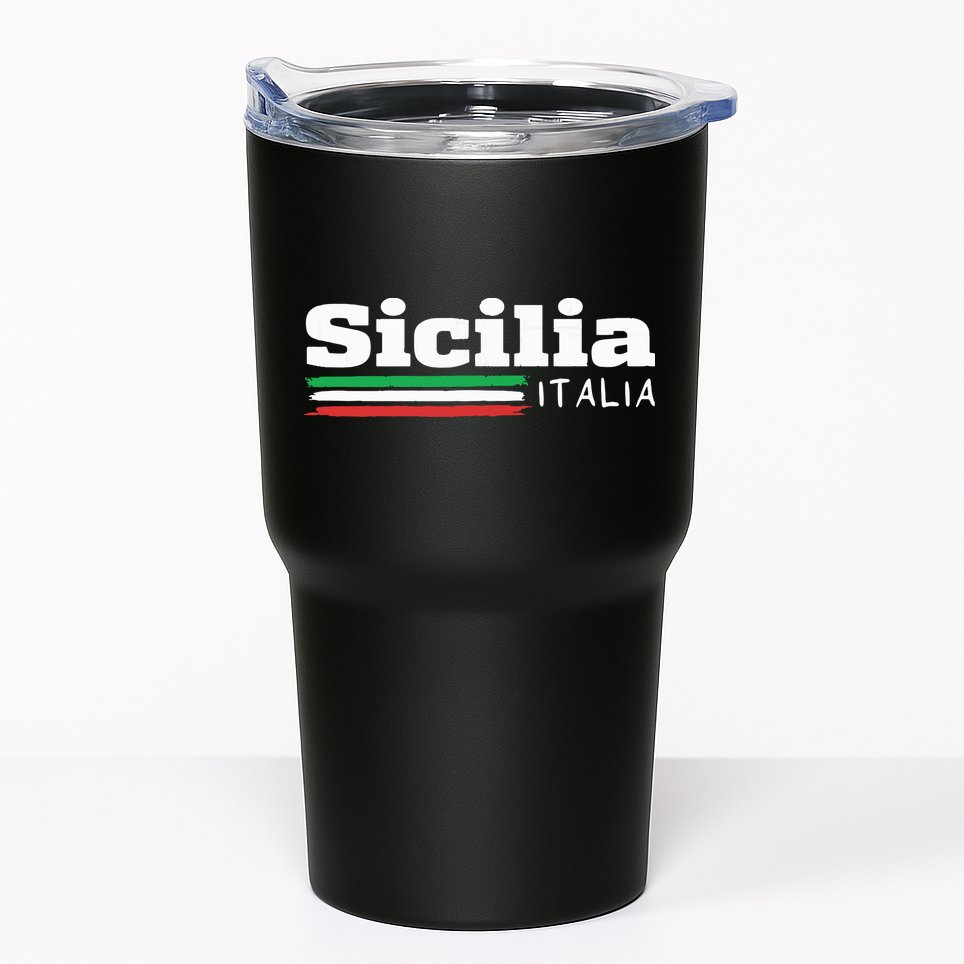 Vintage Sicilia Italia Sicily Italian Flag Italy Souvenir Tumbler