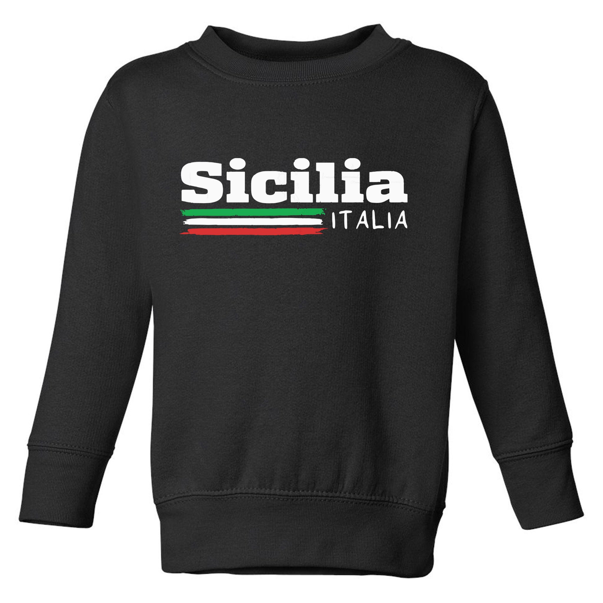Vintage Sicilia Italia Sicily Italian Flag Italy Souvenir Toddler Sweatshirt