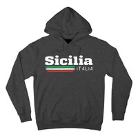 Vintage Sicilia Italia Sicily Italian Flag Italy Souvenir Hoodie