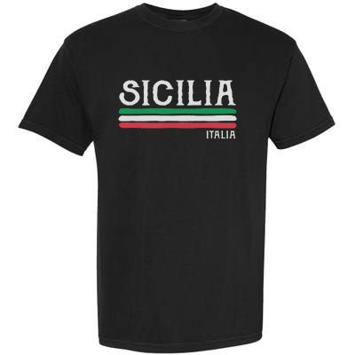 Vintage Sicilia Italy Italia Souvenir Italian Sicily Garment-Dyed Heavyweight T-Shirt