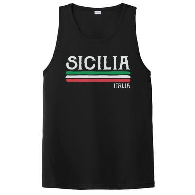 Vintage Sicilia Italy Italia Souvenir Italian Sicily PosiCharge Competitor Tank