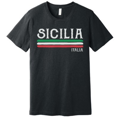 Vintage Sicilia Italy Italia Souvenir Italian Sicily Premium T-Shirt