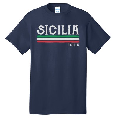 Vintage Sicilia Italy Italia Souvenir Italian Sicily Tall T-Shirt