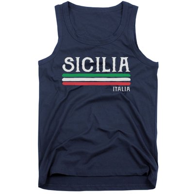 Vintage Sicilia Italy Italia Souvenir Italian Sicily Tank Top