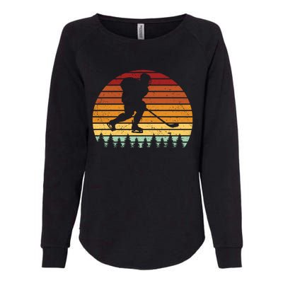 Vintage Sunset Ice Hockey Player Retro Winter Sports Lover Gift Womens California Wash Sweatshirt