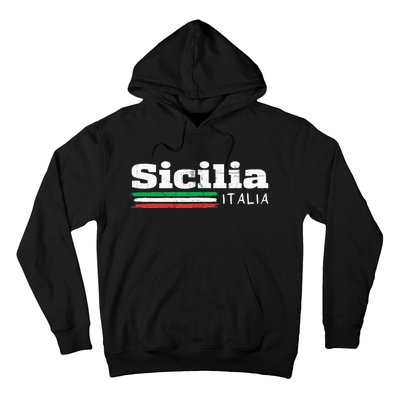 Vintage Sicilia Italia Sicily Italian Flag Italy Souvenir Hoodie