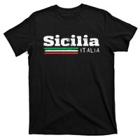 Vintage Sicilia Italia Sicily Italian Flag Italy Souvenir T-Shirt