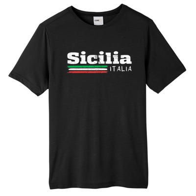 Vintage Sicilia Italia Sicily Italian Flag Italy Souvenir Tall Fusion ChromaSoft Performance T-Shirt