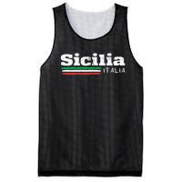 Vintage Sicilia Italia Sicily Italian Flag Italy Souvenir Mesh Reversible Basketball Jersey Tank