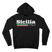 Vintage Sicilia Italia Sicily Italian Flag Italy Souvenir Tall Hoodie