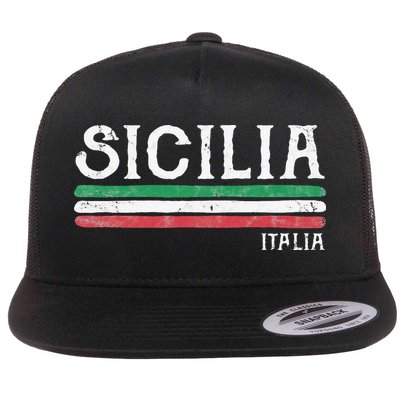 Vintage Sicilia Italy Italia Souvenir Italian Sicily Flatbill Hat